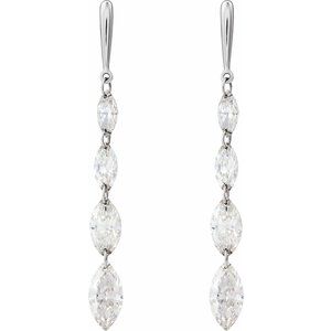 14K Yellow 1 1/2 CTW Lab-Grown Diamond Drilled Diamond Earrings