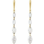 14K Yellow 1 1/2 CTW Lab-Grown Diamond Drilled Diamond Earrings
