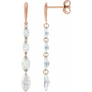 14K Yellow 1 1/2 CTW Lab-Grown Diamond Drilled Diamond Earrings