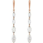 14K Yellow 1 1/2 CTW Lab-Grown Diamond Drilled Diamond Earrings
