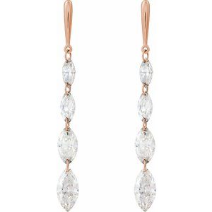 14K Yellow 1 1/2 CTW Lab-Grown Diamond Drilled Diamond Earrings