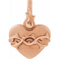 14K Rose Sacred Heart Pendant