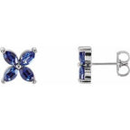 14K Yellow Lab-Grown Blue Sapphire Earrings