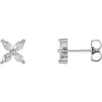 14K Yellow 1/2 CTW Natural Diamond Cluster Earrings