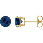 14K Yellow 6 mm Lab-Grown Blue Sapphire Earrings