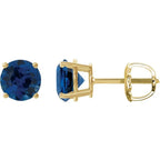 14K Yellow 6 mm Lab-Grown Blue Sapphire Earrings