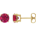14K Yellow 6 mm Lab-Grown Ruby Earrings
