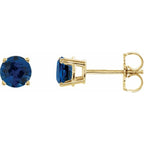 14K Yellow 5 mm Lab-Grown Blue Sapphire Earrings