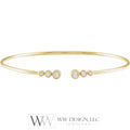 1/4 Ctw Natural Diamond Graduated Cuff 7 Bracelet - 14K Gold (Y W Or R)
