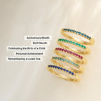 14K Yellow Lab-Grown Blue Sapphire Stackable Ring