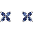 14K Yellow Lab-Grown Blue Sapphire Earrings