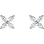 14K Yellow 1/2 CTW Natural Diamond Cluster Earrings