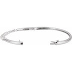 1 Ctw Natural Diamond Journey Hinged Bangle 6 1/2 Bracelet - 14K White Gold Bracelet