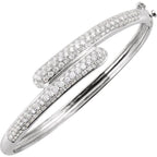 14K White 3 CTW Diamond Bangle Bracelet wwdesignjewelers.com