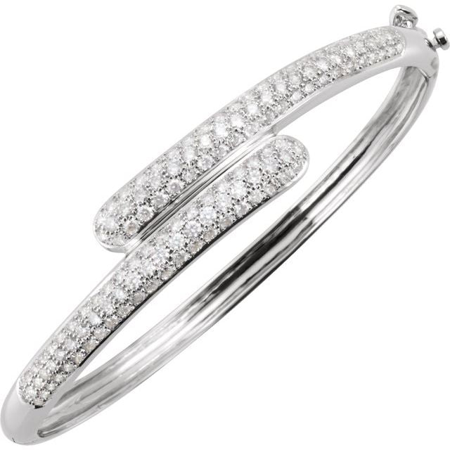 14K White 3 CTW Diamond Bangle Bracelet wwdesignjewelers.com