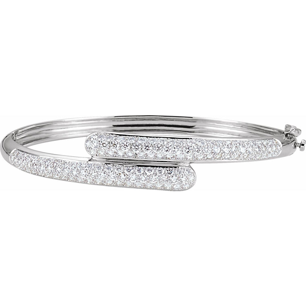 14K White 3 CTW Diamond Bangle Bracelet wwdesignjewelers.com