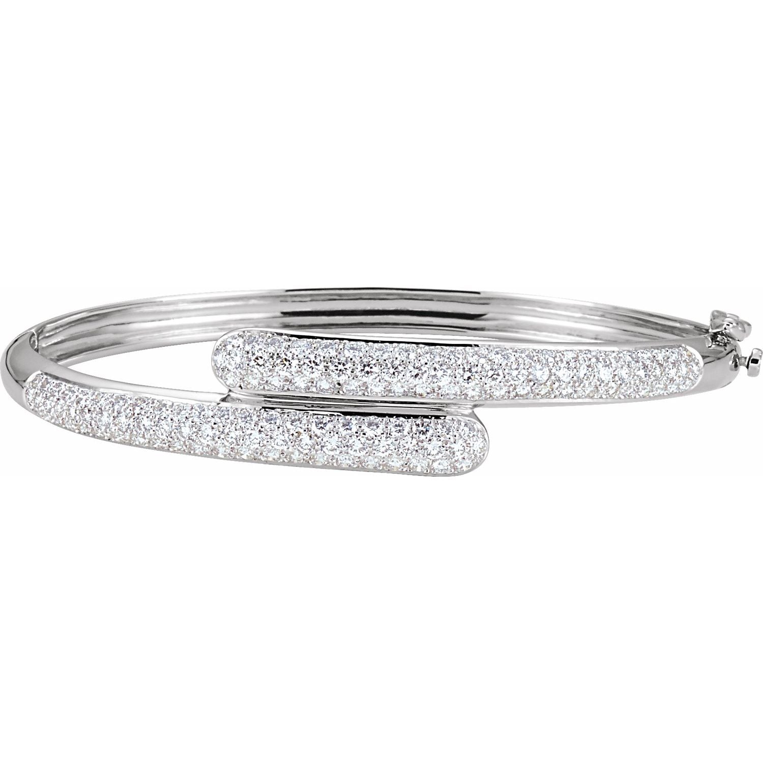 14K White 3 CTW Diamond Bangle Bracelet wwdesignjewelers.com