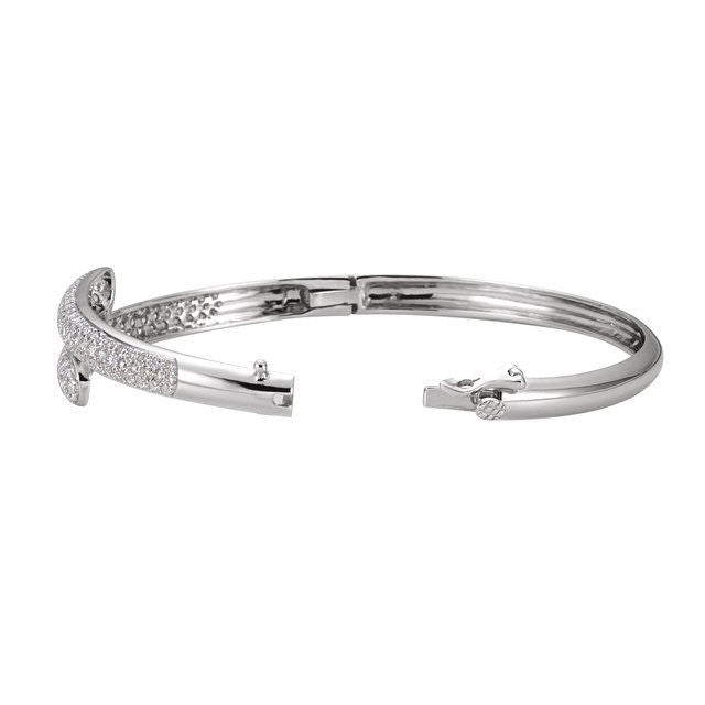 14K White 3 CTW Diamond Bangle Bracelet wwdesignjewelers.com