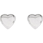 14K White Heart Earrings