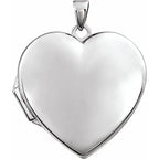 14K White Engravable Heart Locket