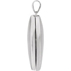 14K White Engravable Heart Locket