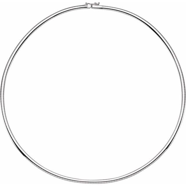 14K White 3 mm Omega 16" Chain