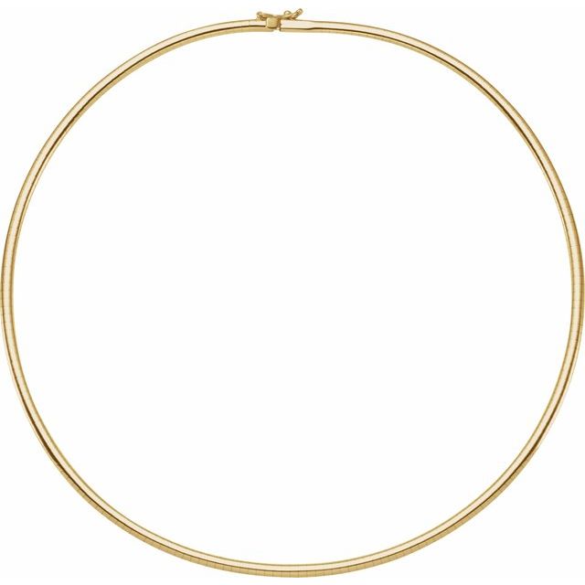 14K Yellow 3 mm Omega 16" Chain