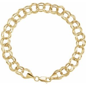 14K Yellow 5.7 mm Hollow Double Cable 7.25" Chain