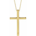 14k Gold Cross Necklace - 29.5mm x 18.2mm - 14k Gold (Y, W or R) - Men's, Woman's, Unisex - WWDesignJewelers.com