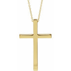 14k Gold Cross Necklace - 29.5mm x 18.2mm - 14k Gold (Y, W or R) - Men's, Woman's, Unisex - WWDesignJewelers.com