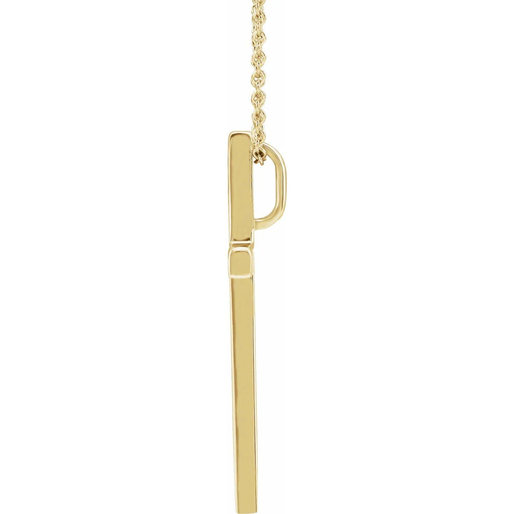 14k Gold Cross Necklace - 29.5mm x 18.2mm - 14k Gold (Y, W or R) - Men's, Woman's, Unisex - WWDesignJewelers.com