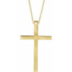 14k Gold Cross Necklace - 29.5mm x 18.2mm - 14k Gold (Y, W or R) - Men's, Woman's, Unisex - WWDesignJewelers.com