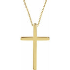 14k Gold Cross Necklace - 29.5mm x 18.2mm - 14k Gold (Y, W or R) - Men's, Woman's, Unisex - WWDesignJewelers.com