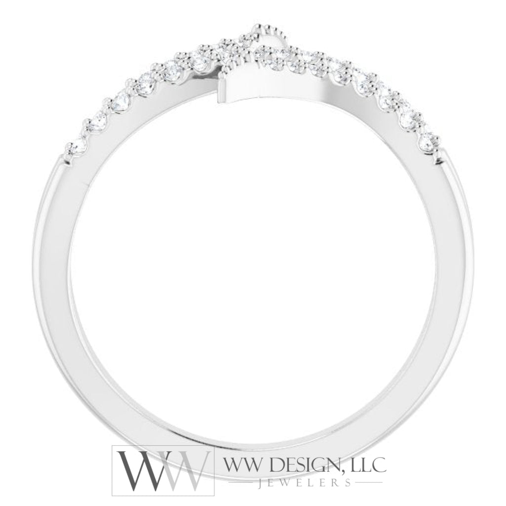 1/5 Ctw Double Bypass Diamond Ring - 14K Gold (Y W Or R) Platinum Rings