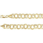 14K Yellow 5.7 mm Hollow Double Cable 7.25" Chain