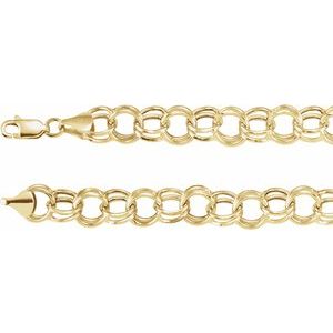 14K Yellow 5.7 mm Hollow Double Cable 7.25" Chain