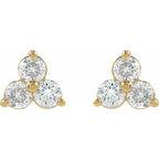 14K Yellow 1/5 CTW Natural Diamond Three-Stone Cluster Earring