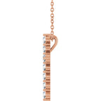 14K Rose 3/8 CTW Natural Diamond Cross 16-18" Necklace