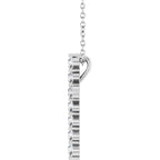 14K White 3/8 CTW Lab-Grown Diamond Cross 16-18" Necklace