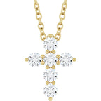14K Yellow 1/4 CTW Natural Diamond Cross 16-18" Necklace