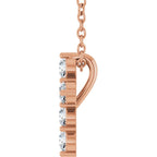 14K Rose 1/4 CTW Natural Diamond Cross 16-18" Necklace