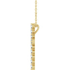 14K Yellow 1/2 CTW Lab-Grown Diamond Cross 16-18" Necklace