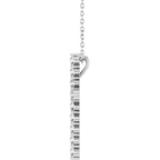 14K White 1/2 CTW Lab-Grown Diamond Cross 16-18" Necklace
