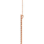 14K Rose 1 CTW Lab-Grown Diamond Cross 16-18" Necklace
