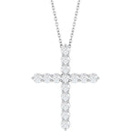 Sterling Silver 3/4 CTW Natural Diamond Cross 16-18" Necklace