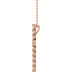 14K Rose 3/4 CTW Natural Diamond Cross 16-18" Necklace