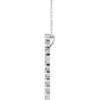 Sterling Silver 3/4 CTW Natural Diamond Cross 16-18" Necklace