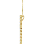 14K Yellow 3/4 CTW Natural Diamond Cross 16-18" Necklace