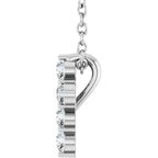 14K White 1/6 CTW Lab-Grown Diamond Cross 16-18" Necklace