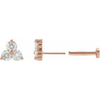 14K Yellow 1/5 CTW Natural Diamond Three-Stone Cluster Earring